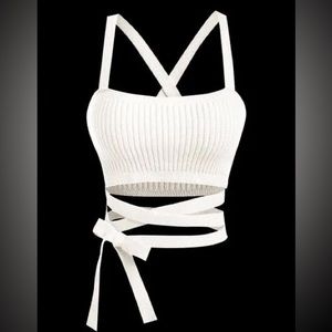 Zara crop top with long straps for wrapping